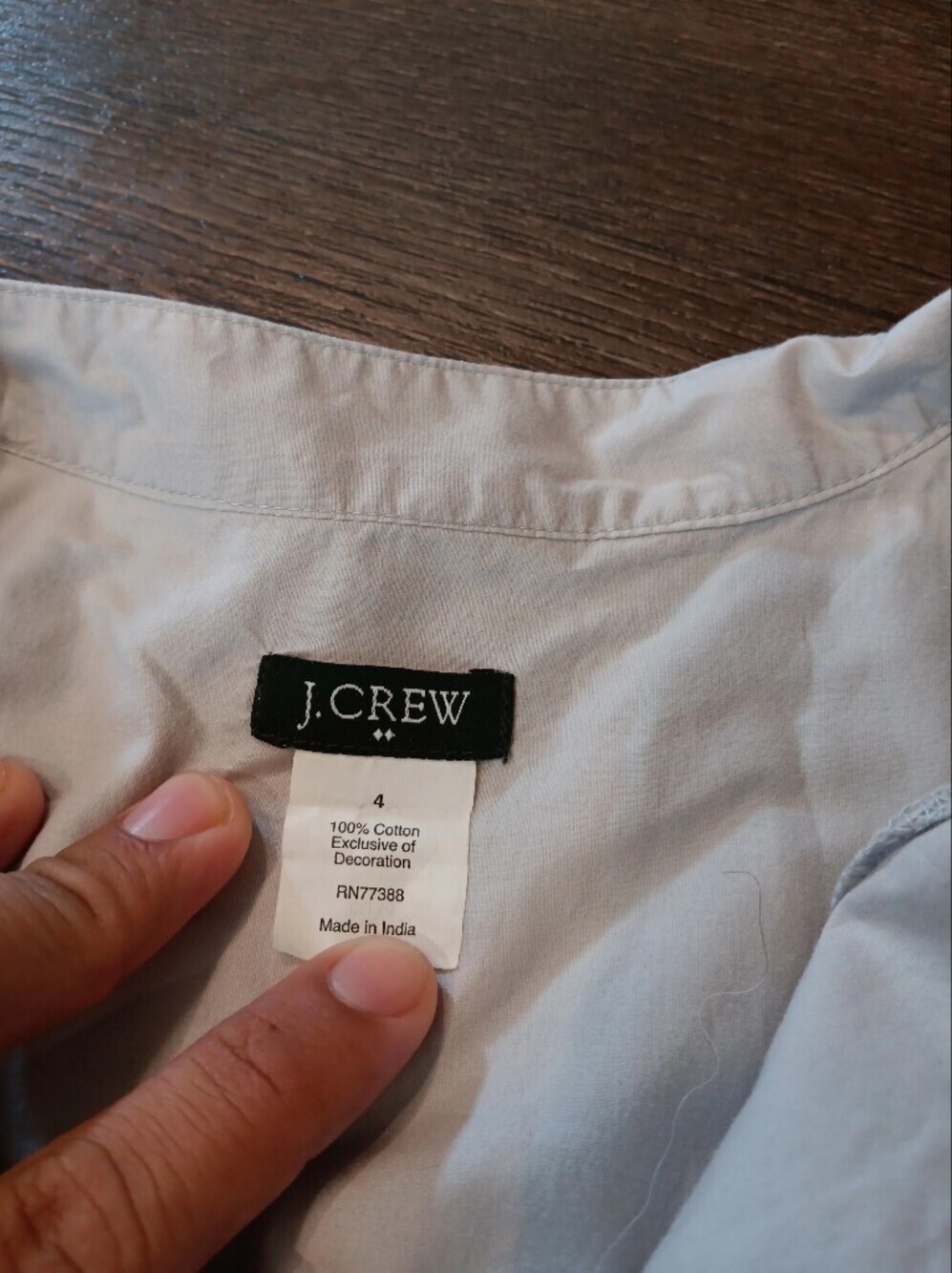 J. Crew Light Gray Cotton Button Shirt Sz 4 Embroidered - Picture 2 of 4